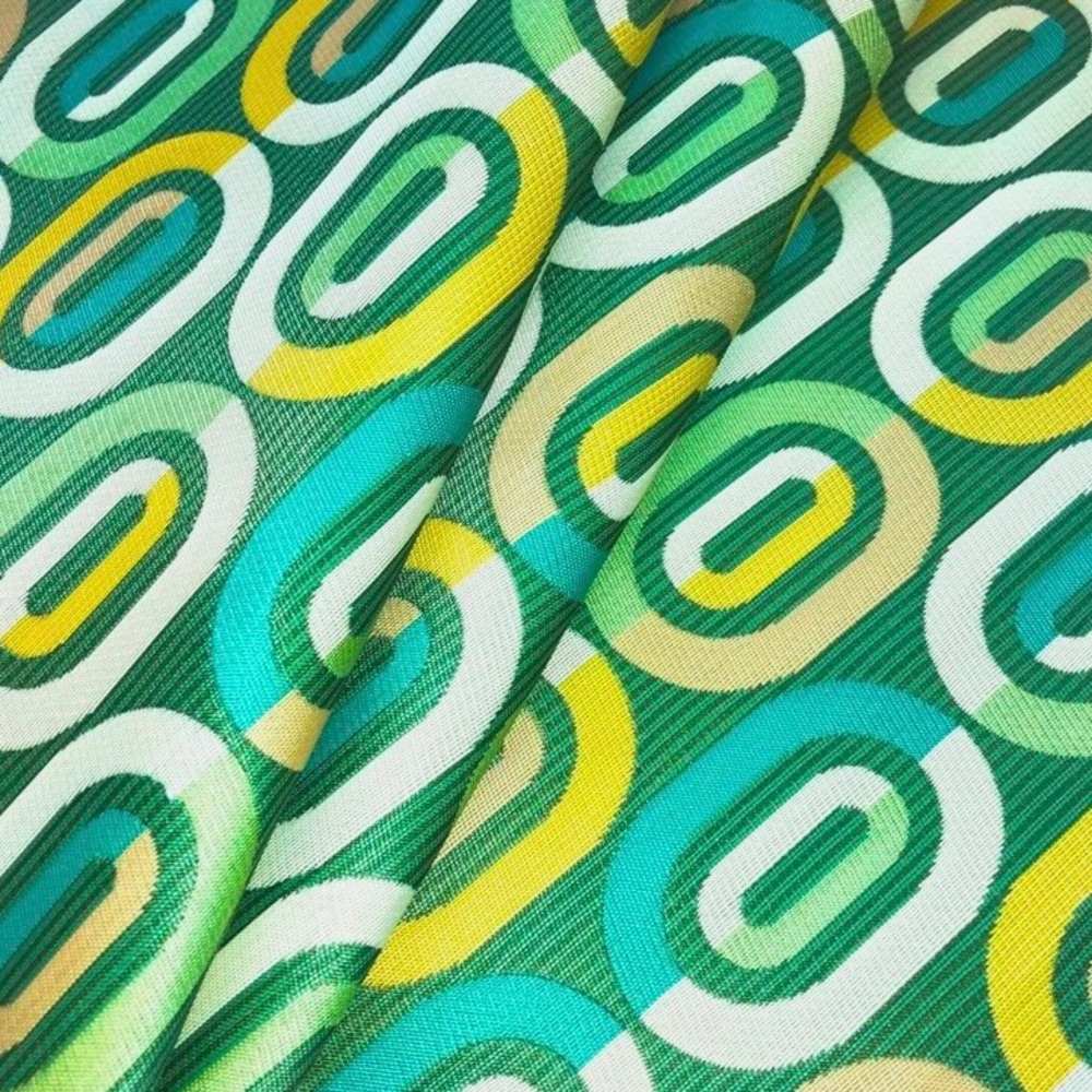 Stigma Geometric color Aqua Green Yellow Fabric